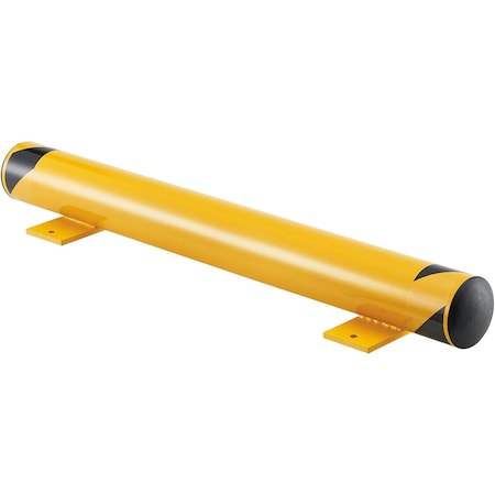 Global Industrial Floor Stop Bollard w/Removable Caps, 4-1/2 Dia. x 48L, Yellow 670593